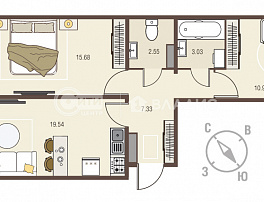 2-комнатная квартира, 63.14 м2