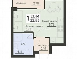 1-комнатная квартира, 22.83 м2