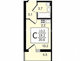 1-комнатная квартира, 20.6 м2