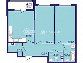 2-комнатная квартира, 64.91 м2