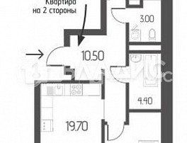 2-комнатная квартира, 62.75 м2