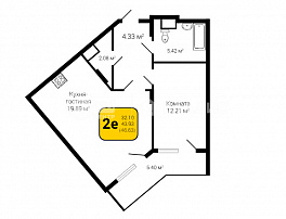2-комнатная квартира, 46.63 м2