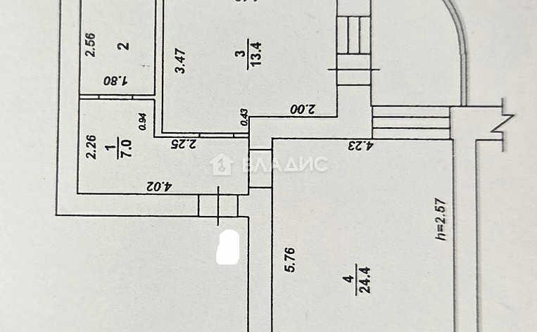 1-Комнатная квартира 49.40м², эт. 4, фото 15