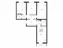 3-комнатная квартира, 91.4 м2