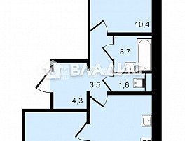 2-комнатная квартира, 57 м2