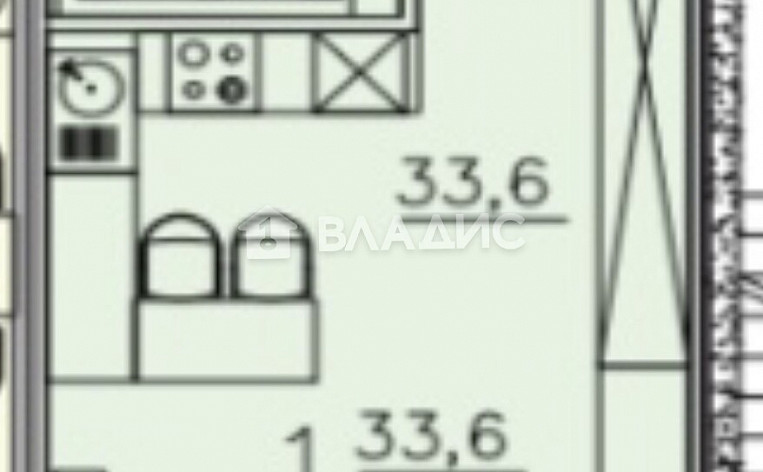 Студия 33.40м², эт. 13, фото 15