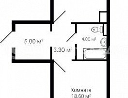 1-комнатная квартира, 45.7 м2