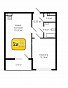 1-комнатная квартира, 52.92 м2, эт. 13, id: 760559, фото 2