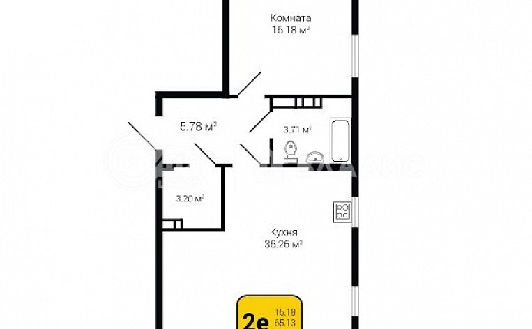 1-комнатная квартира, 67.29 м2, эт. 7, id: 746965, фото 11