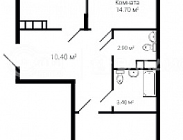 2-комнатная квартира, 58.7 м2