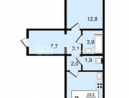 2-комнатная квартира, 49.2 м2