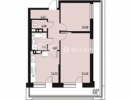 2-комнатная квартира, 65.84 м2